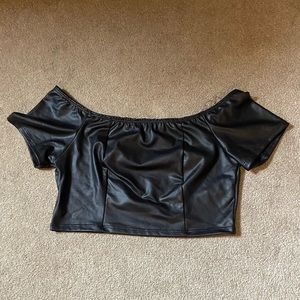 Pleather crop top